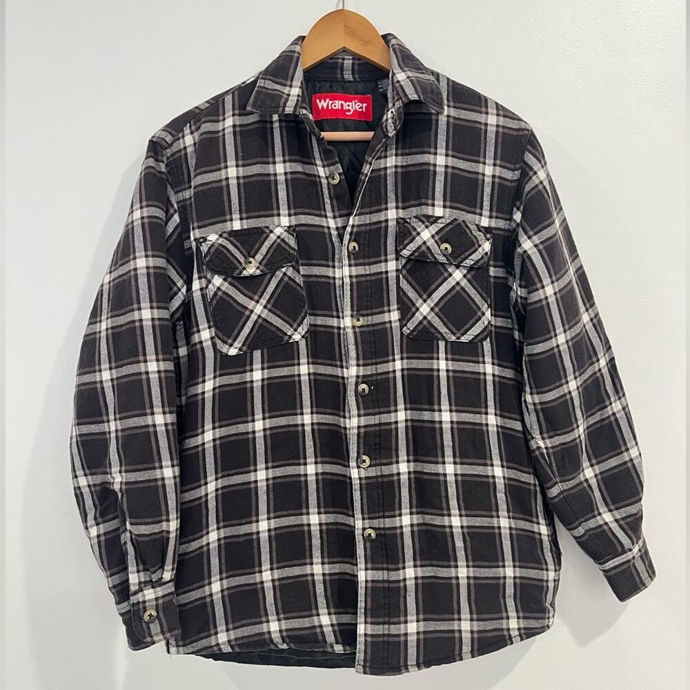 Wrangler Size Small Mens‎ Flannel Plaid Quilt Lined Shacket Jacket